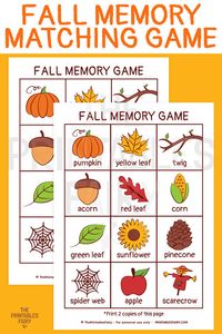 Looking for a fun kid activity for Fall? Get this free printable Fall Matching Game and start having fun with your toddlers and preschoolers.