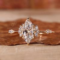 Vintage Engagement Ring 1.0 2.0 CT Marquise Cut Lab Grown - Etsy Canada