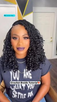 Neat + Pretty 😍👌🏾  Loving these crochet goddess bob braids by @sabrinasbeauty ❤️ Down in a bob, or half up—which way would you rock them? 🙋🏾‍♀️  protective styles, crochet braids, Florida hairstylist, goddess braids, bob hairstyles.