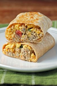 Turkey Sausage Breakfast Burritos - Emily Bites