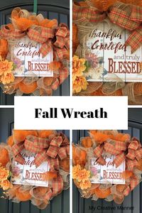 Beautiful fall wreaths to hang on your front door this season. #mycreativemanner