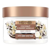 Love Beauty and Planet is committed to small acts of love that make you and our planet a little more beautiful, every day. A delicate blend of rich coconut and warm vanilla, our Beloved Rich Coconut and Warm Vanilla Body Cream provides 24-hour moisturization on skin for long-lasting softness. This body lotion is infused with ethically sourced essential oils and 92percent naturally derived ingredients, with a paraben-free formula and plant-based moisturizers for lusciously softer and visibly smoo