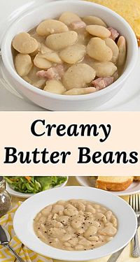 - Butter Beans Recipe - learn how to make creamy butter beans the old fashioned way starting with dried beans.  Meatless or meat added is your choice! Perfect as a main dish or a classic Southern side dish.  #recipes #recipe #Southern #beans #foodbloggeritaliani #foodphotographer #foodoftheday #foodforfuel #recipeswap #fooddesign #recipekit #recipecards #recipevegan #Recipeoftheday #foodtime #recipesmom #recipesbook #foodmaniacindia #recipesofHOPE