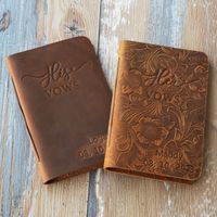 Personalized Leather Wedding Vow Book With Name And/or Date, His/her Vow Books, Bridal Shower Gift, 9 Colors Available - Etsy