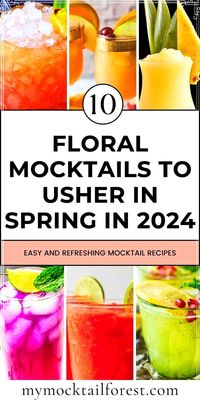 Spring is here, and it's time to celebrate! These floral Mocktail Recipes offer a refreshing and flavorful way to enjoy the season. Made with non alcoholic ingredients like elderflower and lavender, these drinks are perfect for anyone who wants to skip the alcohol. Find the recipes, create delicious Drink Recipes Nonalcoholic, and experience the beauty of spring in every sip at mymocktailforest.com