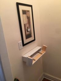 How to make a Floating Shelf with a secret hidden compartment. Hidden compartment can be opened without removing any display itms from the shelf.