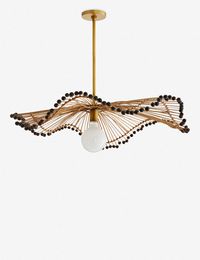 Waverly Black + Rattan Pendant Light by Arteriors