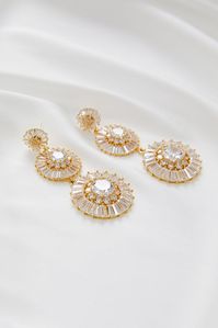 Crystal Drop Earrings in Gold. Wedding Accessories for Modern Brides. ** $159AUD