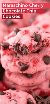 These maraschino cherry chocolate chip cookies always bring the wow factor to any gathering or special occasion. What’s even better? They take just 10 minutes to prep and have a perfect pink color for a beautiful display.