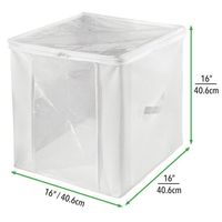 Collapsible Zipper Bag Storage Cube Closet Organizer - Clear/White