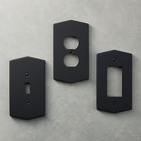 light switch covers: Hex Matte Black Plate, CB2 ($10)