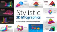 Stylistic 3D Infographics  3d, bulk, business, chart, corporate, data, easy, graphic, info graphic, pie, render, report, simple, smart, stylish