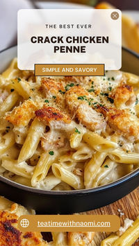 Discover the best Crack Chicken Penne recipe that’s rich, creamy, and so easy to make! This hearty dish is loaded with shredded chicken, crispy bacon, ranch seasoning, and melty cheese, all tossed with al dente penne pasta. It’s a dinner your family will request again and again. Give it a try tonight! 👉 What’s your favorite pasta shape to use for creamy dishes? Share below! #CrackChickenRecipes #CreamyPastaDishes #QuickDinnerSolutions #FamilyFavorites