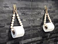 Léonore - Paper Holder Wooden Beads..Eco-friendly Toilet Paper Holder..Bathroom decor..Towel Holder.. – Savee