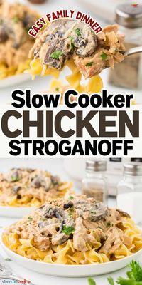 You’ll love this Chicken Stroganoff Recipe Crockpot version! It's rich, creamy, and perfect for an easy weeknight dinner that your whole family will enjoy. A comforting dish that’s simple to prepare in your slow cooker. #CheerfulCook #ChickenStroganoffRecipeCrockpot #SlowCookerChickenStroganoff #CrockPotChickenStroganoff �♡ cheerfulcook.com