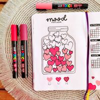 February mood tracker is almost filled up with happy hearts🥰