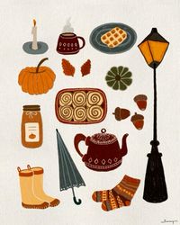 #autumn #illustration #autumnillustration #cozyillustration #cozy #cozystickers