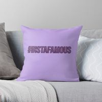 #instafamous purple hashtag design glitter lettering throw pillow in lavender colors. Great social media gifts for #instagram lovers and influencer. Funny, cool and cute, trendy and girly internet style accessories and home decor.