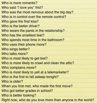 Had a good discussion with Garry about these questions (",)