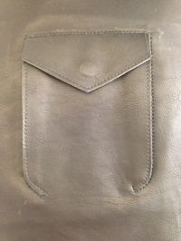 Leather Pocket Detail - sewing inspiration; creative pattern cutting; close up fashion details