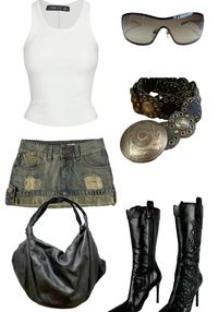 #90s #grunge #miniskirt #fashion #outfit #boots