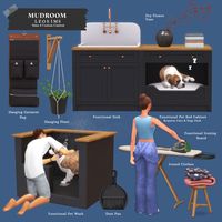 Sims 4 - Sims 4 Custom Content - sims4cc - sims4 - ts4 - s4cc - ts4cc - thesims4 - sims 4 cc - mudroom - design - inspiration - laundry - dogs - art - 3d - plant - the sims 4 - pets - cats - ironing