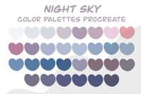 Procreate Color Palette Night Sky It is hand picked color. Inspired by Love and Sky. Color Palettes set for Procreate to save working time. You will receive file : - 1 ZIP (swatc...