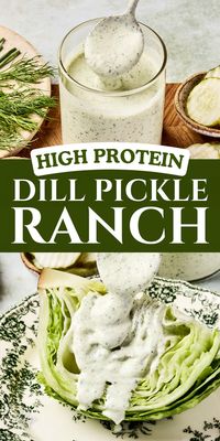 Indulge in this tangy, dill pickle high-protein cottage cheese ranch dressing! Packed with fresh herbs, spices, and a hint of dill pickle, it's creamy goodness elevated to the next level. If you're a pickle fan, you will love this!