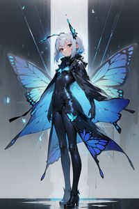 girl, butterfly girl, butterfly wings, beautiful girl, anime, manga, comic book hero