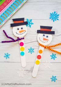 Make a Popsicle Stick Snowman Craft this Christmas