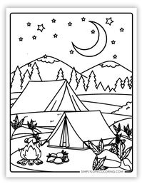 Free camping coloring pages are the perfect activity for homeschooling, classrooms, teachers, kids' activities, and educational activities.