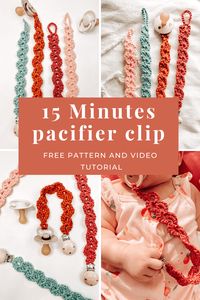 Easy Crochet Pacifier Clip To Make in 15 Minutes - CJ Design Blog