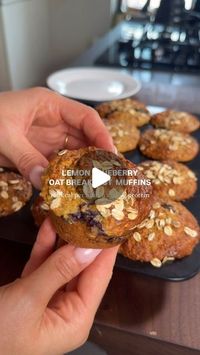 Emily English on Instagram: "Lemon blueberry oat breakfast muffins 

Cake for breakfast is always a yes, and these muffins are nutritionist-approved with lots of protein and fibre to keep you full and balanced. Soft, fluffy, and perfect for a quick snack or grab-and-go breakfast. If you have a sweeter tooth, add 2 extra tbsp fine sugar to this mix or serve with an extra drizzle of maple . Will hold for 7 days in the fridge and are freezer friendly. 
160kcal per muffin and 9g protein 
 
You will need 
300g full fat cottage cheese
100g maple syrup or use honey (honey is thicker so you may need to add a splash more milk) 
100ml milk
50g ground almonds
1 tsp baking powder and 1 tsp bicarb
150g jumbo oats
100g wholewheat flour (or use plain)
2 large eggs 
100g fresh blueberries
Zest and juice o