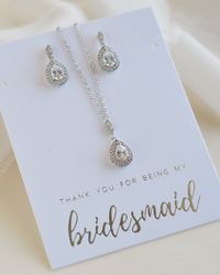 Rhea CZ Bridesmaid Jewelry Set