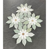 Ming green, Thasos white & honey onyx flower pattern wall and floor mosaic tiles. ES Stone | ES Stone 8.5" x 8.5" Ming Green Large Daisy Flower Pattern Marble Mosaic Wall & Floor Tile 8.5 H x 8.5 W x 0.31 D in brown / green / whiteMarble | 8.5" W X 8.5" L | Wayfair