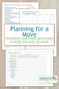 Free move planner printables to help keep track of all the little details that go along with moving.