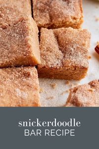 🍪🌟 Combining the beloved flavors of classic snickerdoodles—cinnamon, sugar, and a hint of vanilla—into easy-to-make bar form, these bar cookies are perfect for any kind of day. With a soft, chewy texture and a delightful sugary topping, they’re a deliciously simple way to pack the flavor of classic snickerdoodle cookies.

Check out the full recipe on Tutti Dolci and get ready to enjoy a batch of these delectable, no-fuss bars!