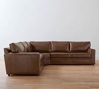 Pearce Square Arm Leather 3-Piece L-Shaped Wedge Sectional (120")