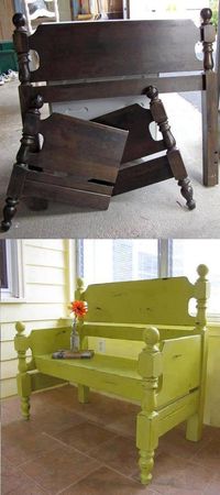 DIY New Bench Using Old Headboards. Making the old new again. Refurbish. Upcycle. Refinish. DIY