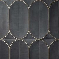 Calypso 3D Carved Nero Brass Inlay 8x16 Marble Tile | Tilebar.com