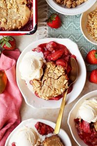 Peanut Butter and Strawberry Jam Cobbler