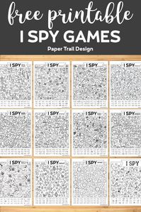 12+ I Spy Game Printables. Fun I Spy activity free printables for a rainy day, road trip, classroom party activity for kids. #papertraildesign #roadtrip #boredombuster #roadtripactivities #kids #bewitchinghour #kidsactivity #party