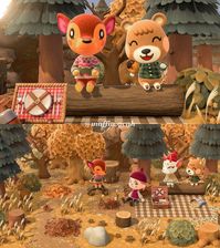 🍂 COZY FALL MOMENTS WITH MAFFIN ☕️�🤎 🧣 Today’s activity: pic-nic in the woods 🌲 After a long walk in the woods picking mushrooms, Maffin and the girls decide to stop for a snack! These dried leaves look perfect to build a fire and roast some marshmallows! ———————————————————————— 🧸 Special thanks for the support: @the.cozy.gamer @swagfroggychairs @sugarbee.crossing @lojsans.crossing @stardust_horizons @t_bean_crossing_ 🏷 Nintendo animal crossing new horizons acnh cozy gaming aesthetic build...