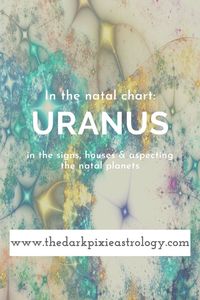 Your natal chart is a snapshot of the location in the Zodiac of the planets and other bodies, and shows your life and personality. It's a blueprint for your life and who you are using astrology. Use the interpretations for the natal planets like natal Uranus in the signs, houses and aspecting the natal planets on The Dark Pixie Astrology: http://www.thedarkpixieastrology.com/natal-uranus.html