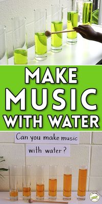 This science center display from PreKinders explores water and sound. You can use this to teach both Music and Science for your preschoolers! Your kids will love this science/music activity display! This is the perfect activity to do indoors during the winter.