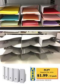 (Cheap!) DIY Paper Sorter from stacked IKEA Magazine files. Just tape together with packing tape.