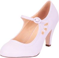 Cambridge Select Women's Round Toe Mid Heel Mary Jane Dress Pump Cambridge Select