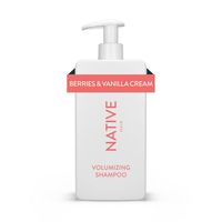 We’re on a mission to make hair care refreshingly simple. Native’s Berries & Vanilla Cream Shampoo uses clean, thoughtful ingredients to bring on the bounce. This cleansing shampoo provides weightless lift for full, voluminous hair. Like all Native hair care products, it’s free of sulfates, parabens, silicone, and dye, and it’s vegan and cruelty-free. Lather, sing, rinse, and repeat for happy, full-bodied hair. Life’s complicated enough, your hair care doesn’t have to be.