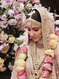 Anushka Sharma in Pastel Bridal Attire with Uncut Diamond