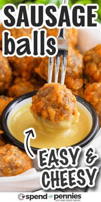 Give your taste buds a treat with these delectable sausage balls – a cheesy twist on the traditional meatball. You can even whip up a keto-friendly version! Featuring Bisquick mix, cheddar cheese, ground pork, and cream or milk, this recipe is bound to be a hit with your loved ones. #sausageballs #sausageballrecipe #appetizer #spendwithpennies